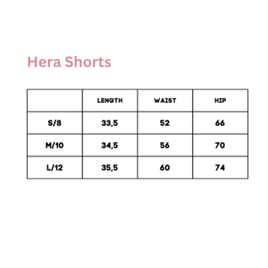 Yoga shorts sizes