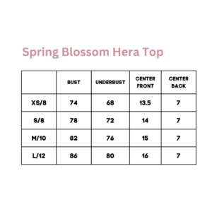Sizing chart